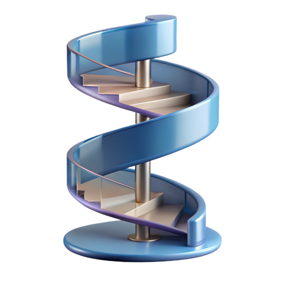 vibrant timeless Spiral staircase section NO BACKGROUND with Transparent Background. png