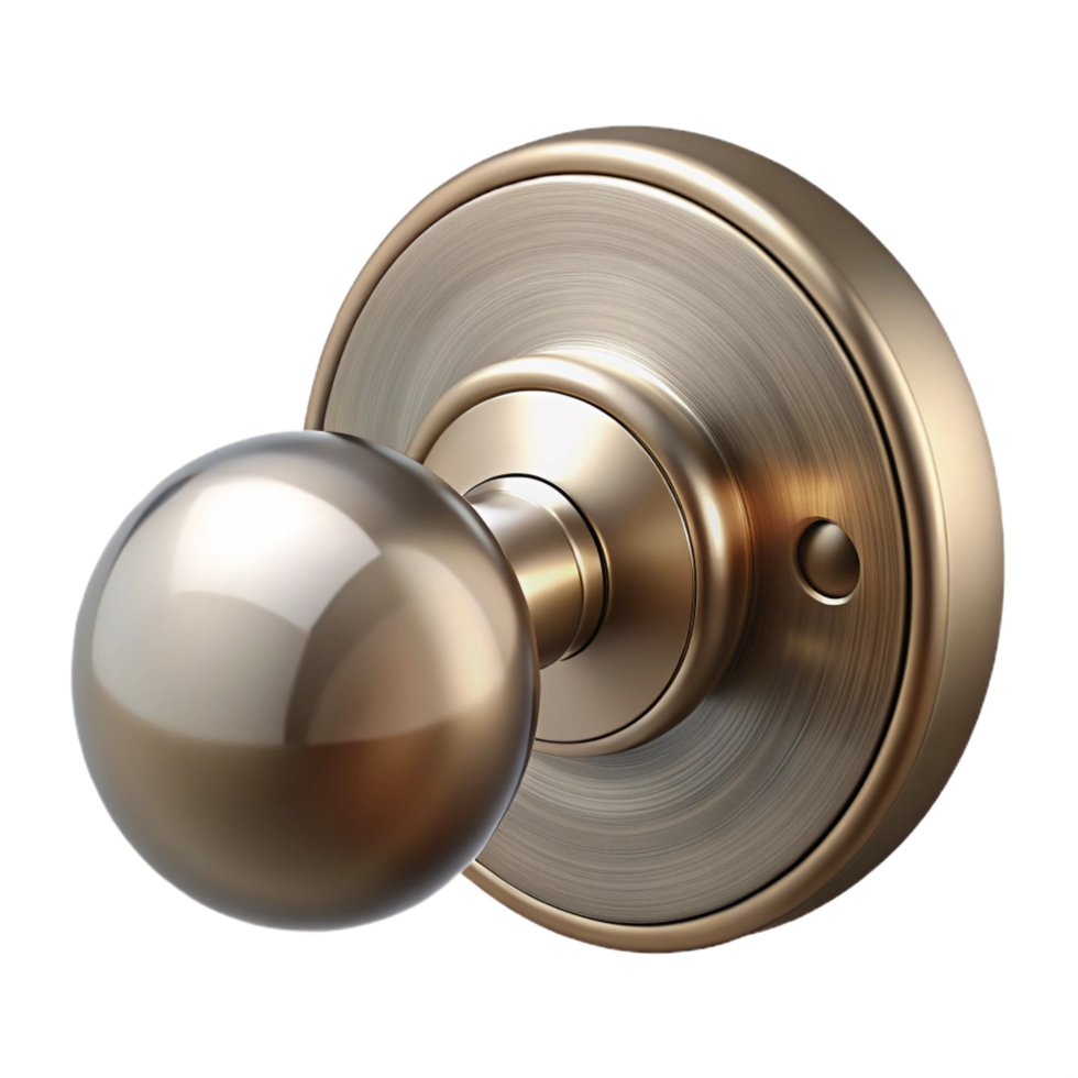 alluring exceptional Door knob made of brushed nickel NO BACKGROUND with Transparent Background. png