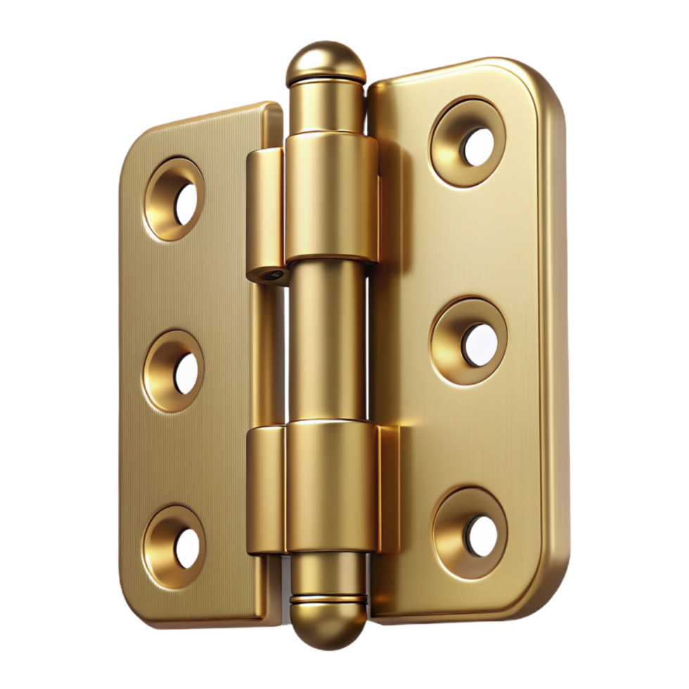nostalgic beautiful Brass door hinge NO BACKGROUND with Transparent Background. professional png