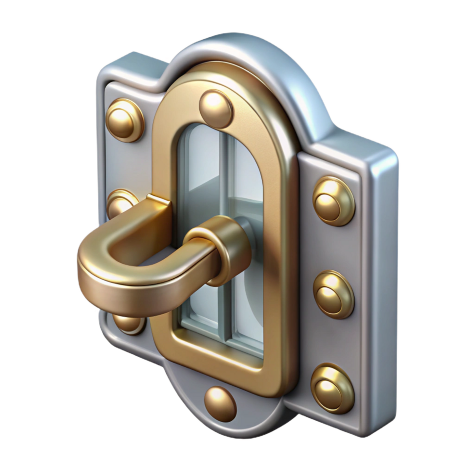 exceptional mid-century Victorian style window latch NO BACKGROUND with Transparent Background. flawless png