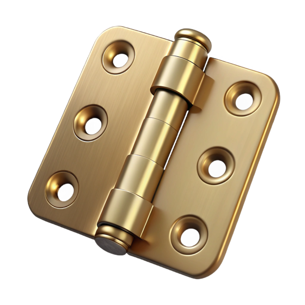 remarkable minimalist Brass door hinge NO BACKGROUND with Transparent Background. masterfully captured png