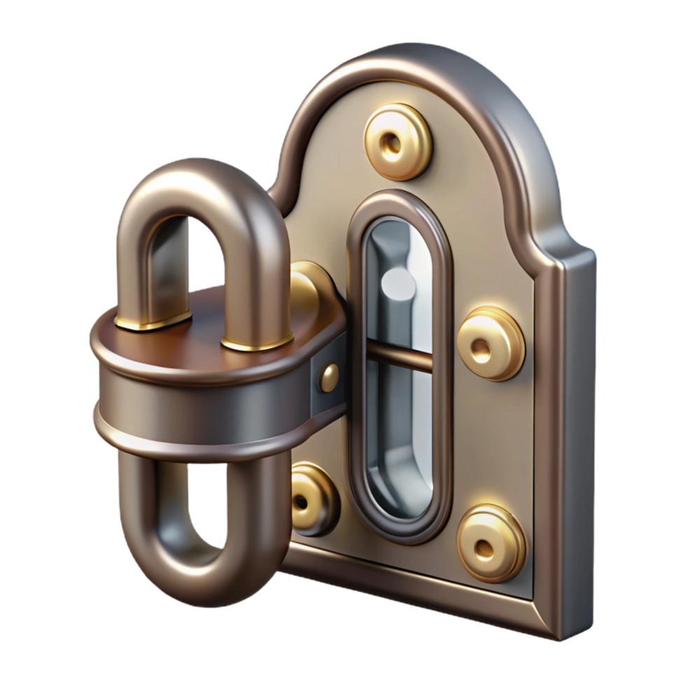 exquisite art deco Victorian style window latch NO BACKGROUND with Transparent Background. luxury png