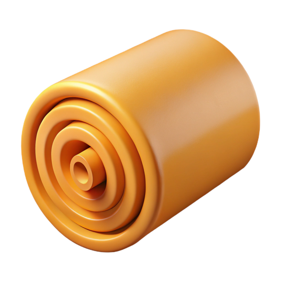 pristine tropical Roll of insulation material NO BACKGROUND with Transparent Background. 4K png