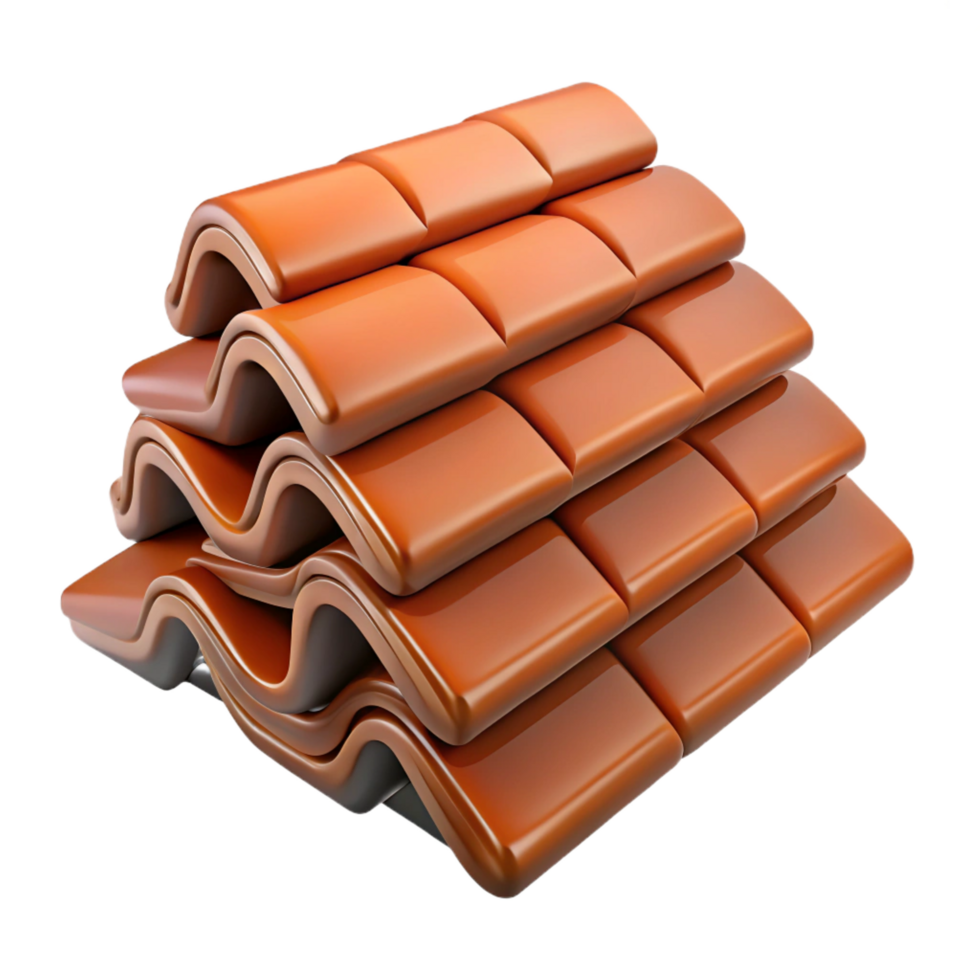 alluring passionate impressionist Stack of roof tiles NO BACKGROUND with Transparent Background. top-tier png