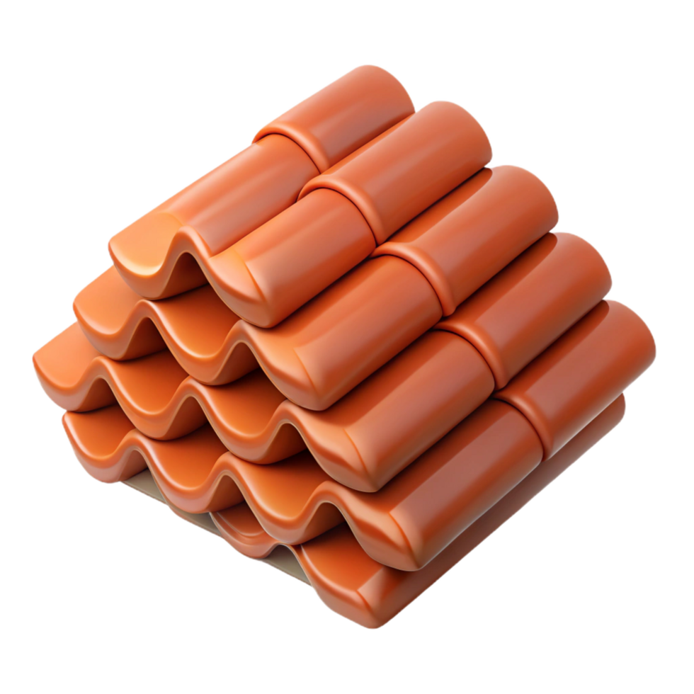 impressive quintessential Stack of roof tiles NO BACKGROUND with Transparent Background. png
