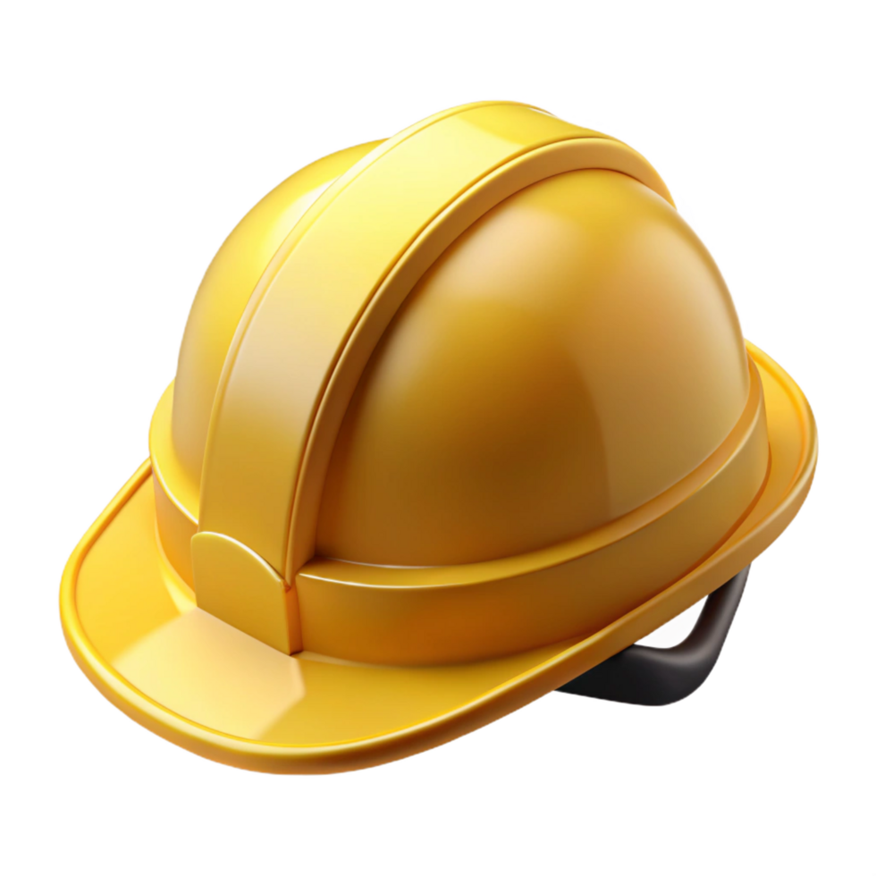 iconic geometric Safety helmet hard hat yellow NO BACKGROUND with Transparent Background. professional png