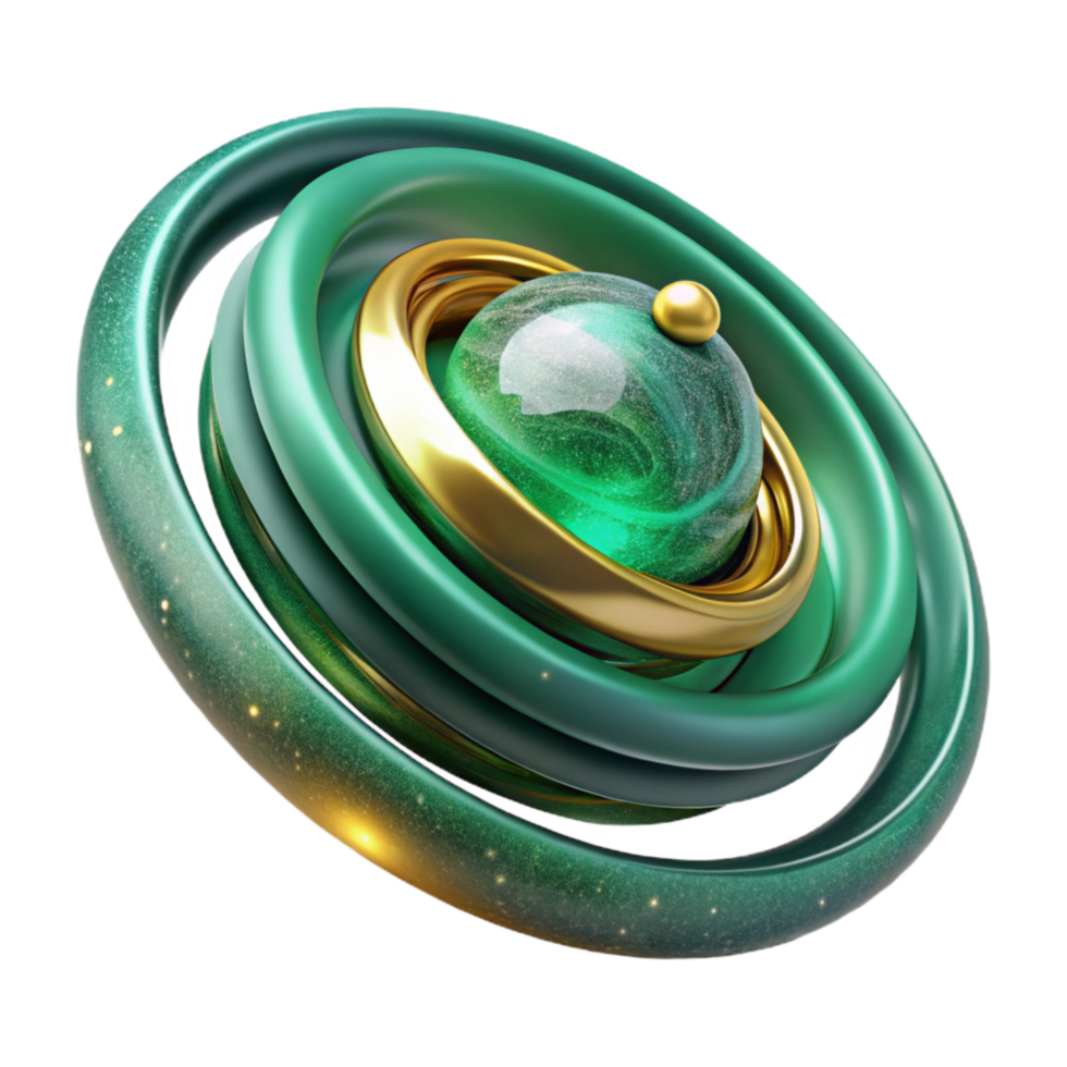 stunning creative Rotating Circles Illusion Green Transparent Background png