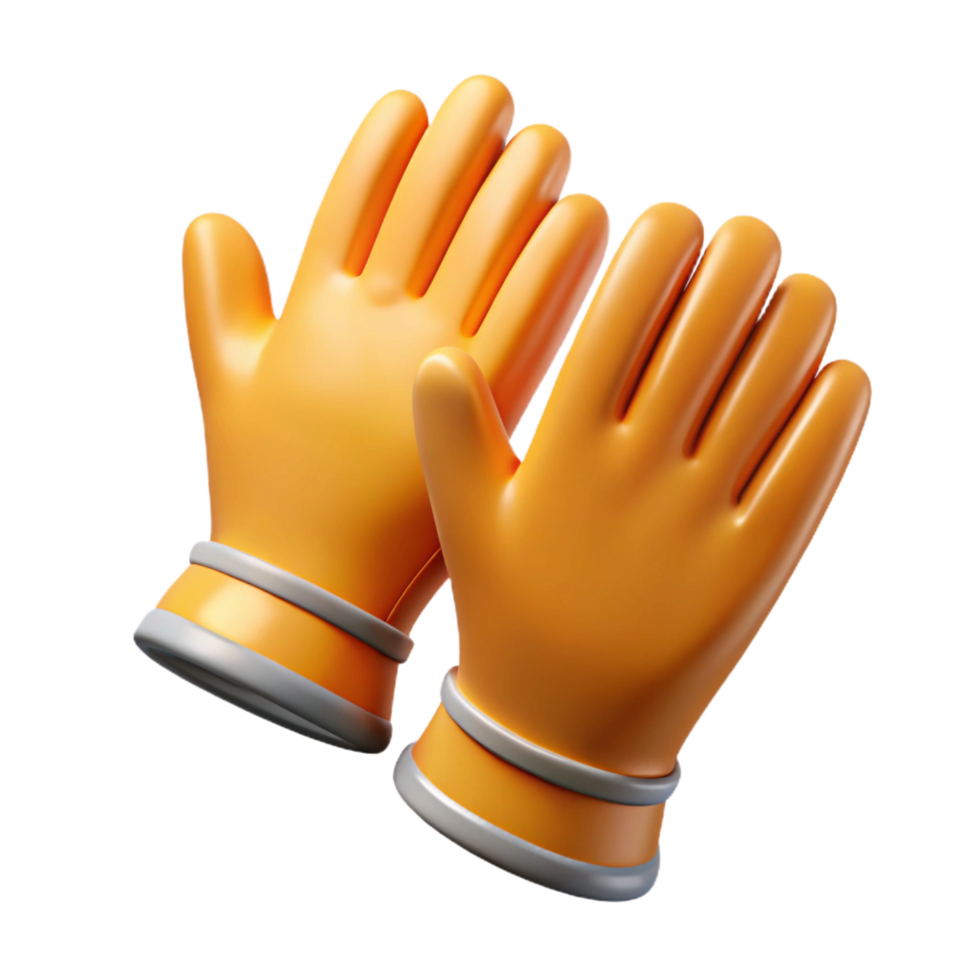 beautiful celebrated Pair of safety gloves NO BACKGROUND with Transparent Background. png