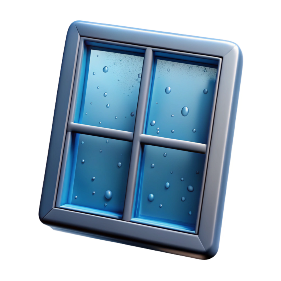 nostalgic serene Window pane with condensation NO BACKGROUND with Transparent Background. gallery standard png