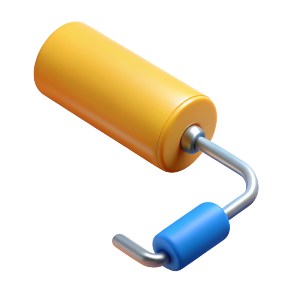 beautiful surreal Paint roller NO BACKGROUND with Transparent Background. crisp png