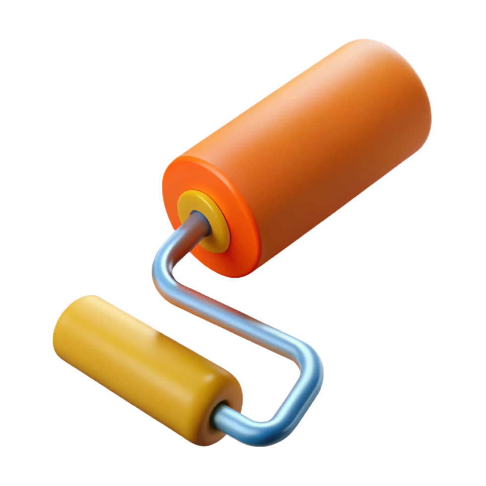 distinguished industrial Paint roller NO BACKGROUND with Transparent Background. high resolution png
