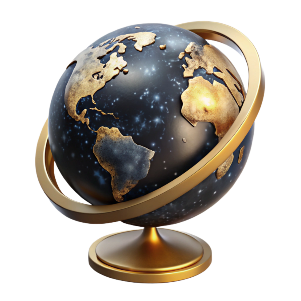 extraordinary rustic Rotating Globe with Realistic Shadows Cutout detailed png