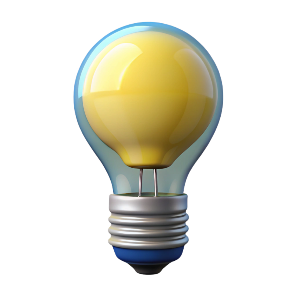 intense captivating Light bulb NO BACKGROUND with Transparent Background. flawless png