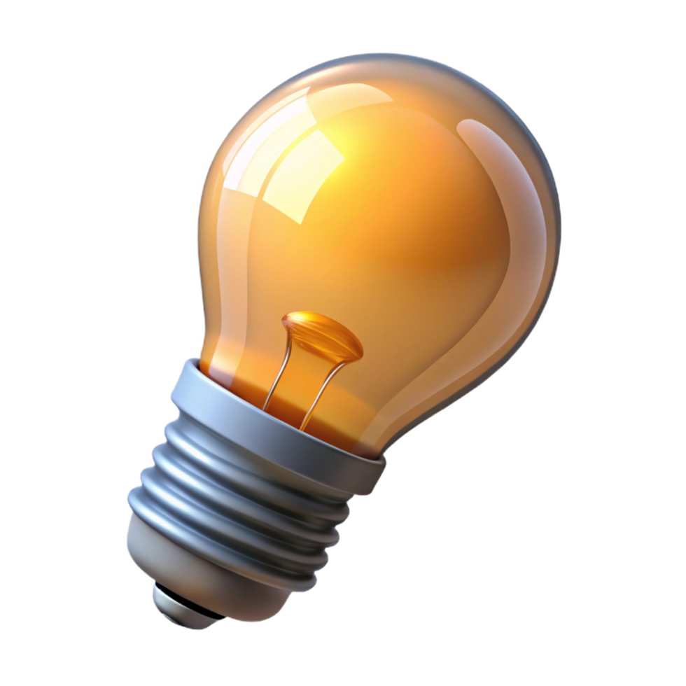 timeless gothic Light bulb NO BACKGROUND with Transparent Background. 8K png