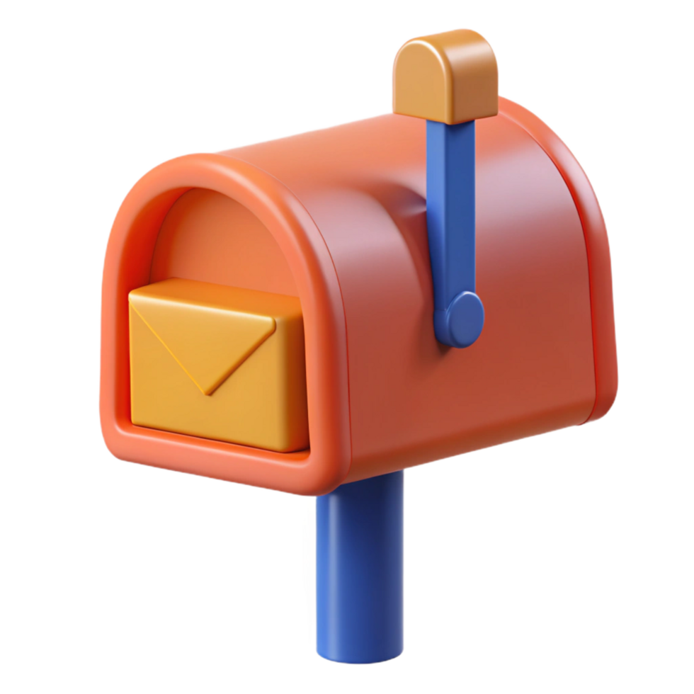 iconic geometric Mailbox NO BACKGROUND with Transparent Background. detailed png