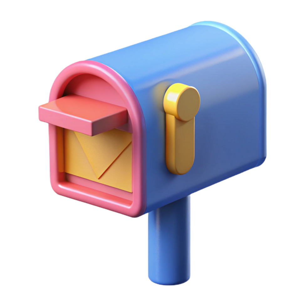 spectacular harmonious art deco Mailbox NO BACKGROUND with Transparent Background. museum quality png