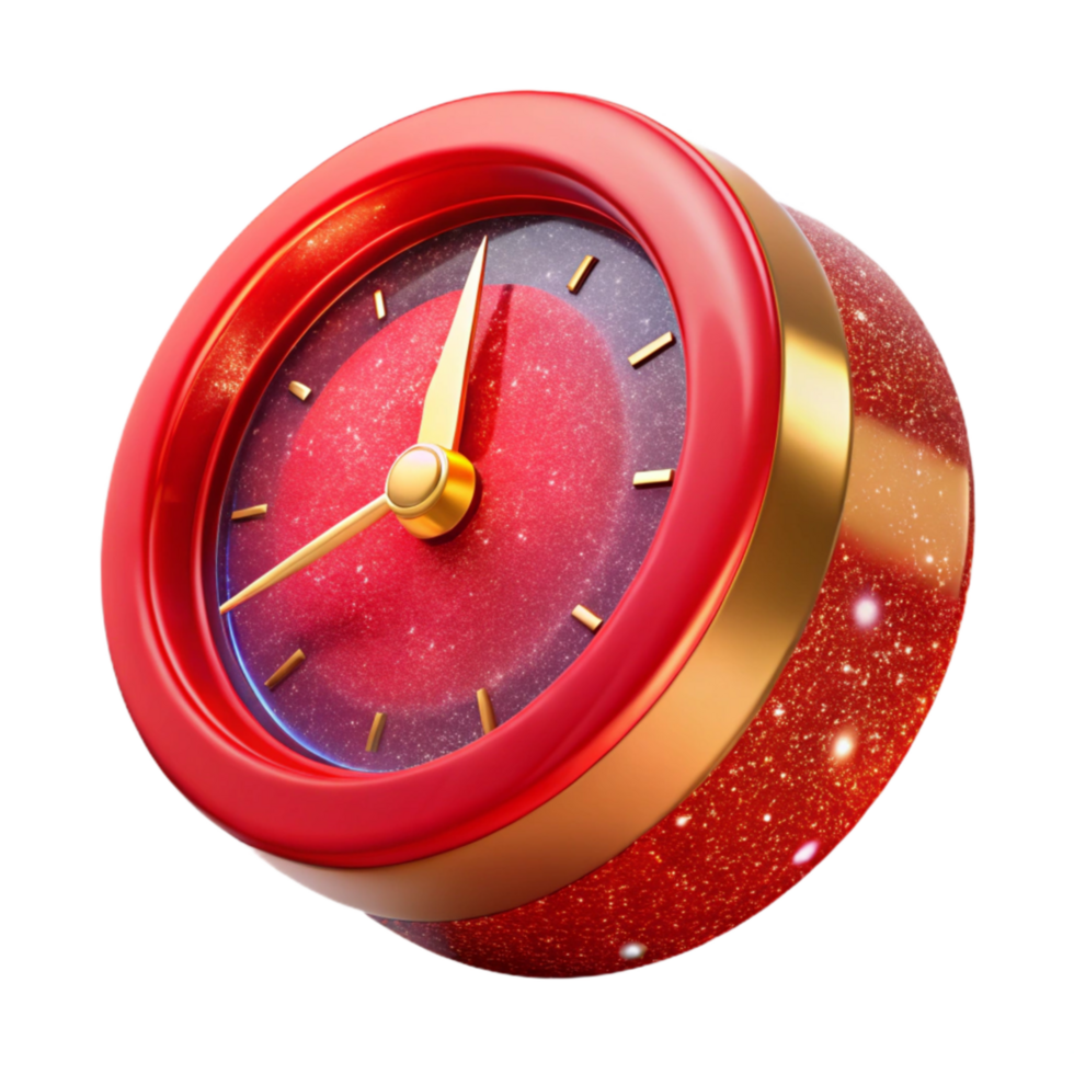 beautiful minimalist Rotating Red Clock Timelapse Cutout Element professional png