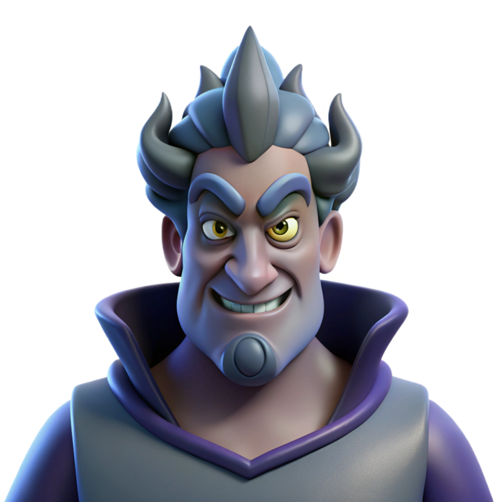 whimsical striking Hades, God of the Underworld, stern expression, NO BACKGROUND with Transparent Background. artisan png