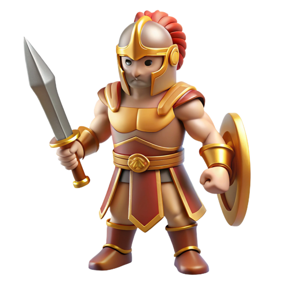 melancholic magnificent Ares, God of War, holding sword, NO BACKGROUND with Transparent Background. professional png