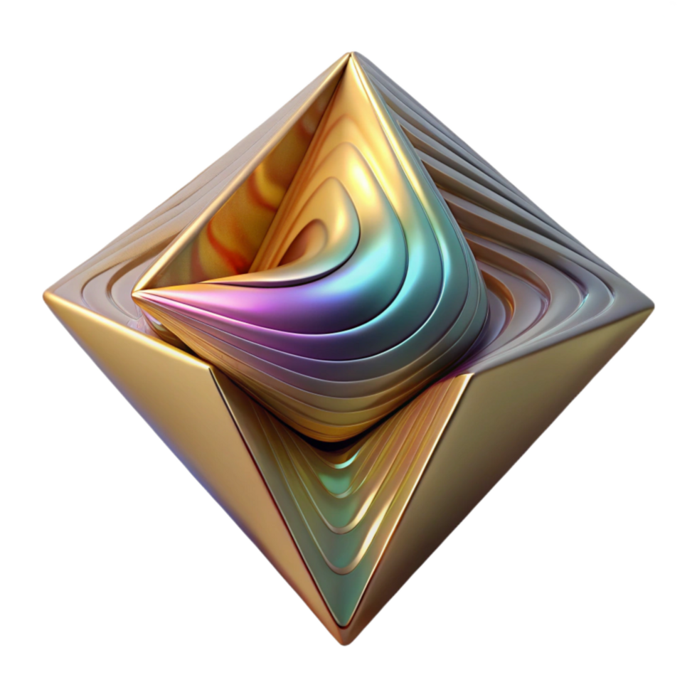 extraordinary abstract Rotating Triangles Illusion Isolated Element with Colorful Hues original png
