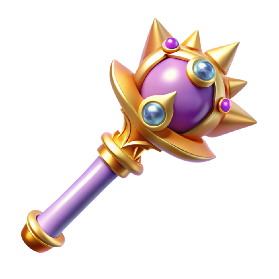 magnificent abstract Royal Scepter Iconography with Jeweled Embellishments Isolated authentic png