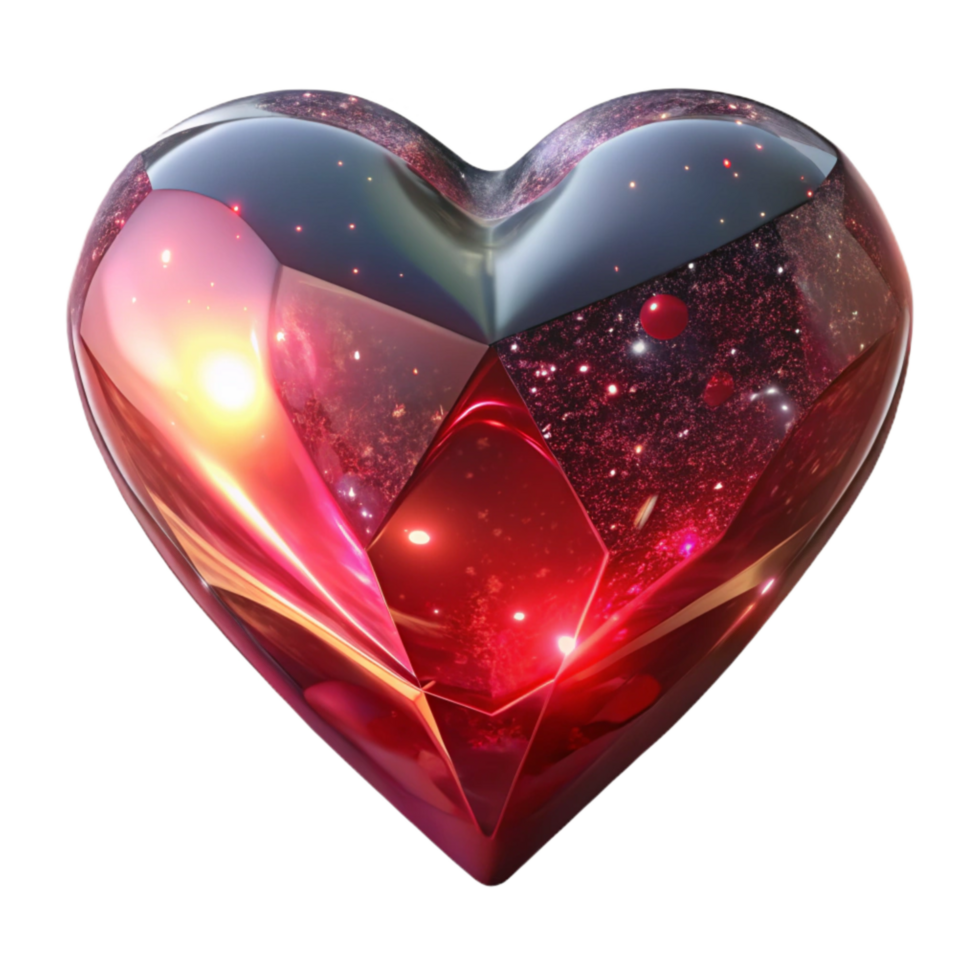 wonderful modern Ruby Red Heart Shape Transparent Background high quality png