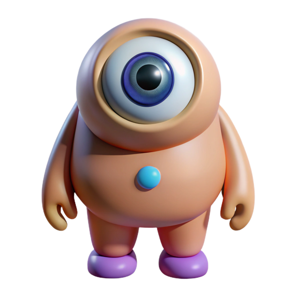 beautiful tranquil surreal Cyclops, one-eyed giant, NO BACKGROUND with Transparent Background. exclusive png