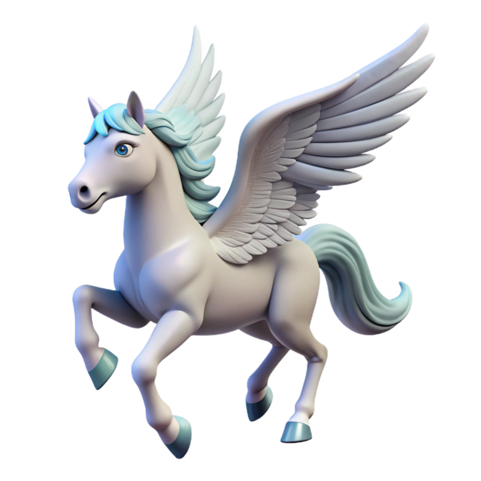 impressive distinctive Pegasus, winged horse, NO BACKGROUND with Transparent Background. png