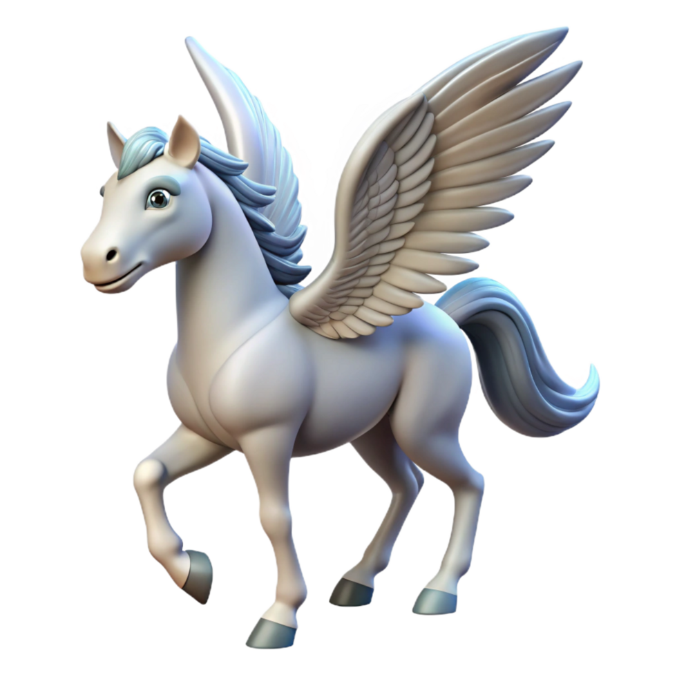 stunning ethereal contemporary Pegasus, winged horse, NO BACKGROUND with Transparent Background. high resolution png