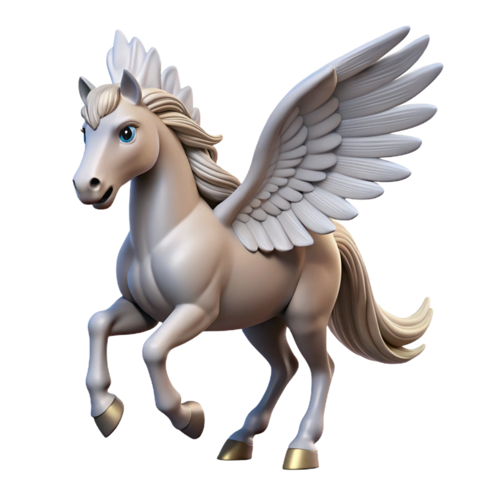 glorious baroque Pegasus, winged horse, NO BACKGROUND with Transparent Background. original png