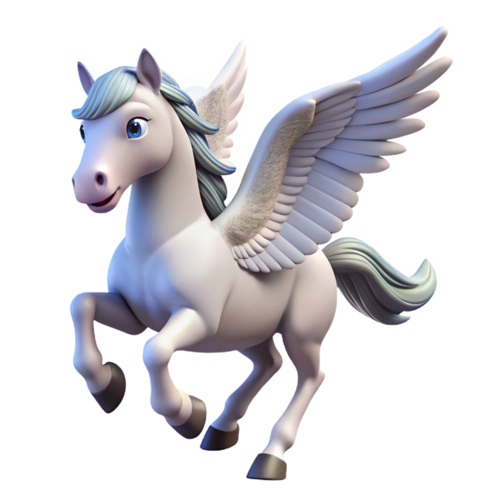 picturesque exemplary Pegasus, winged horse, NO BACKGROUND with Transparent Background. png