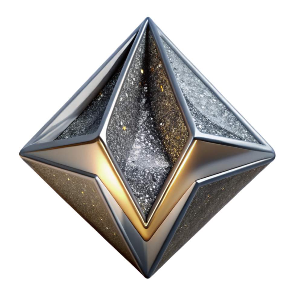 wonderful traditional Silver Geometric Triangle Isolated on White authentic png