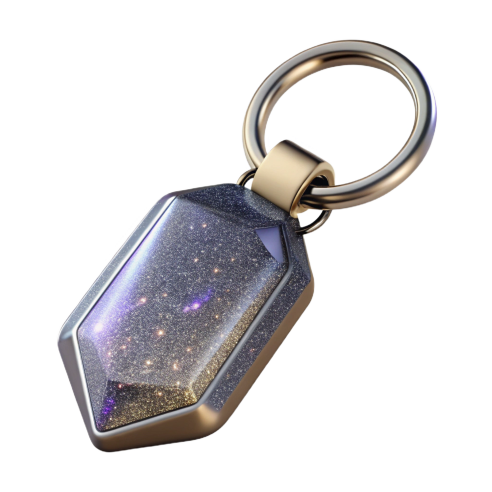 wonderful modern Silver Keyring Top View Transparent Background png