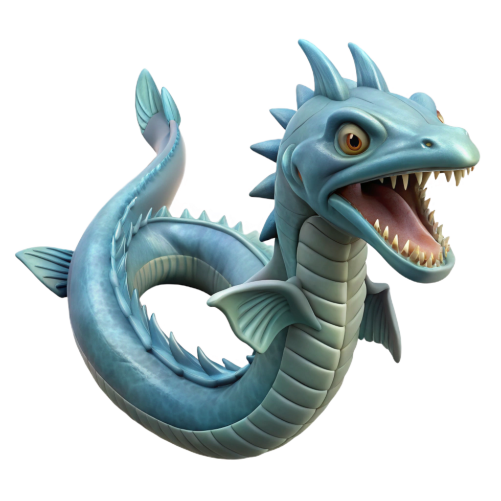 immaculate tropical Leviathan, sea monster, biblical, NO BACKGROUND with Transparent Background. ultra HD png