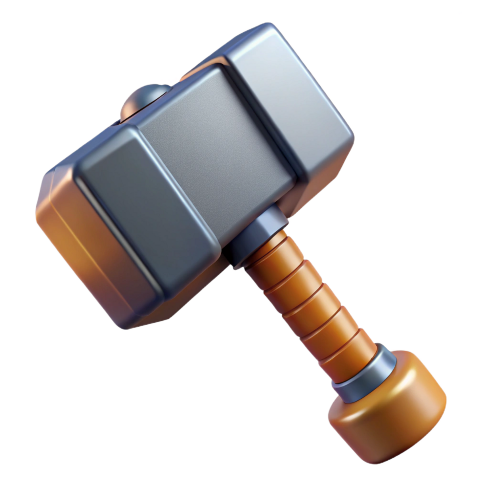 picturesque acclaimed Thor's Hammer, Mjolnir, Norse mythology, NO BACKGROUND with Transparent Background. png