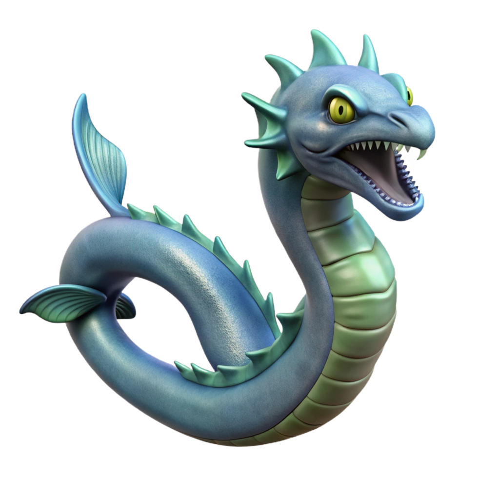 distinctive urban Leviathan, sea monster, biblical, NO BACKGROUND with Transparent Background. original png