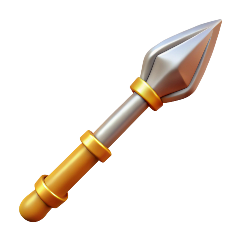 pristine intense mid-century Odin's Spear, Gungnir, Norse mythology, NO BACKGROUND with Transparent Background. detailed png