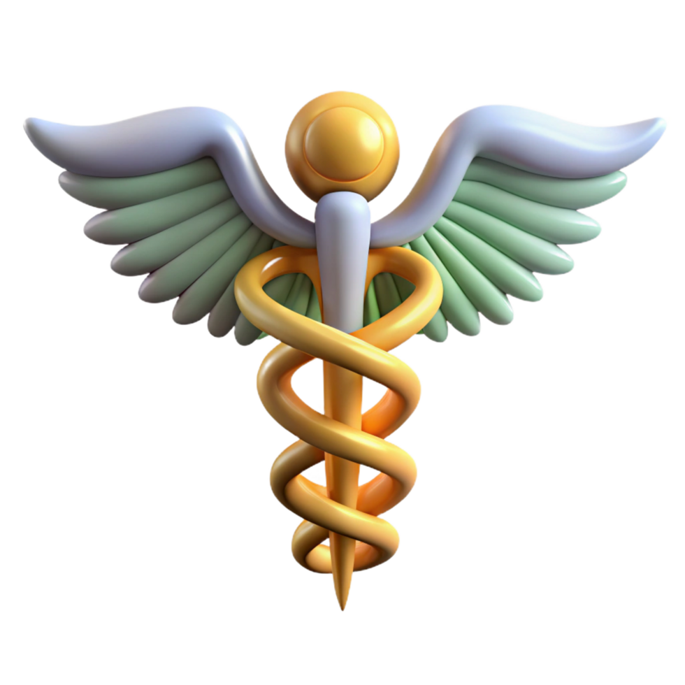 dreamy breathtaking Caduceus, Hermes' staff, medical symbol, NO BACKGROUND with Transparent Background. elite png