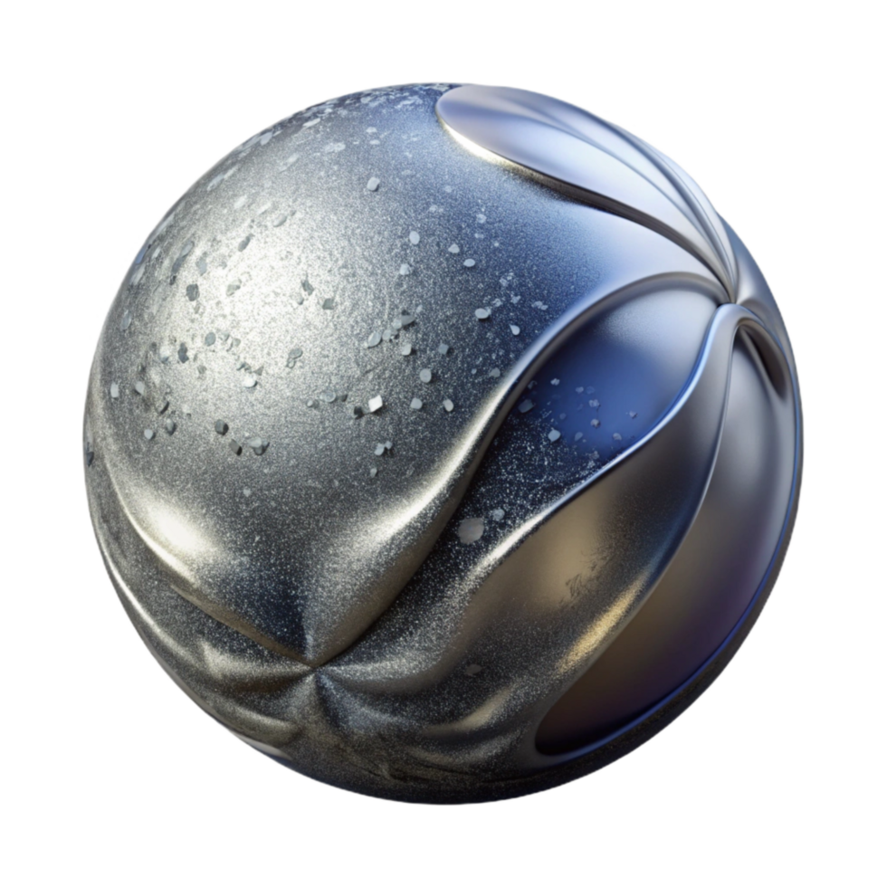 elegant vintage Silver Metallic Sphere Cutout authentic png