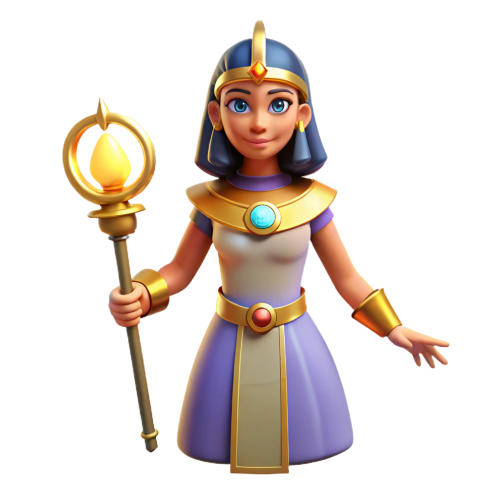 pristine timeless Isis, Egyptian goddess of magic, NO BACKGROUND with Transparent Background. png