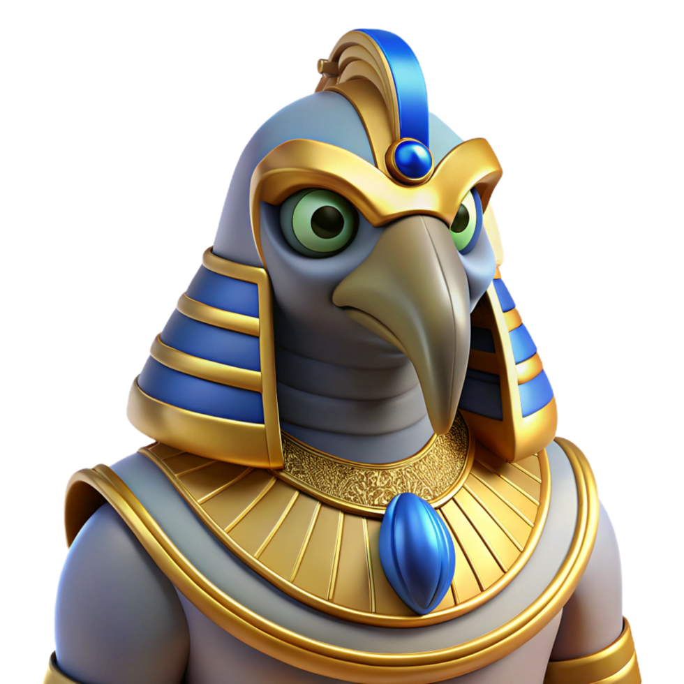 alluring sought-after Horus, Egyptian god of the sky, falcon head, NO BACKGROUND with Transparent Background. png