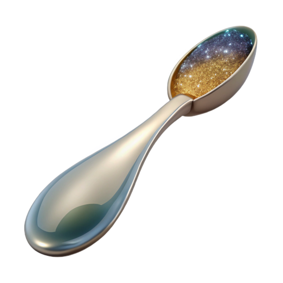 serene classic Silver Spoon Side View Transparent Background high resolution png