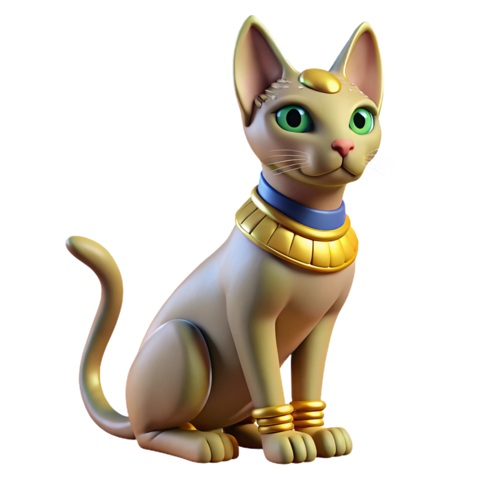 inspired nordic Bastet, Egyptian cat goddess, NO BACKGROUND with Transparent Background. expertly shot png