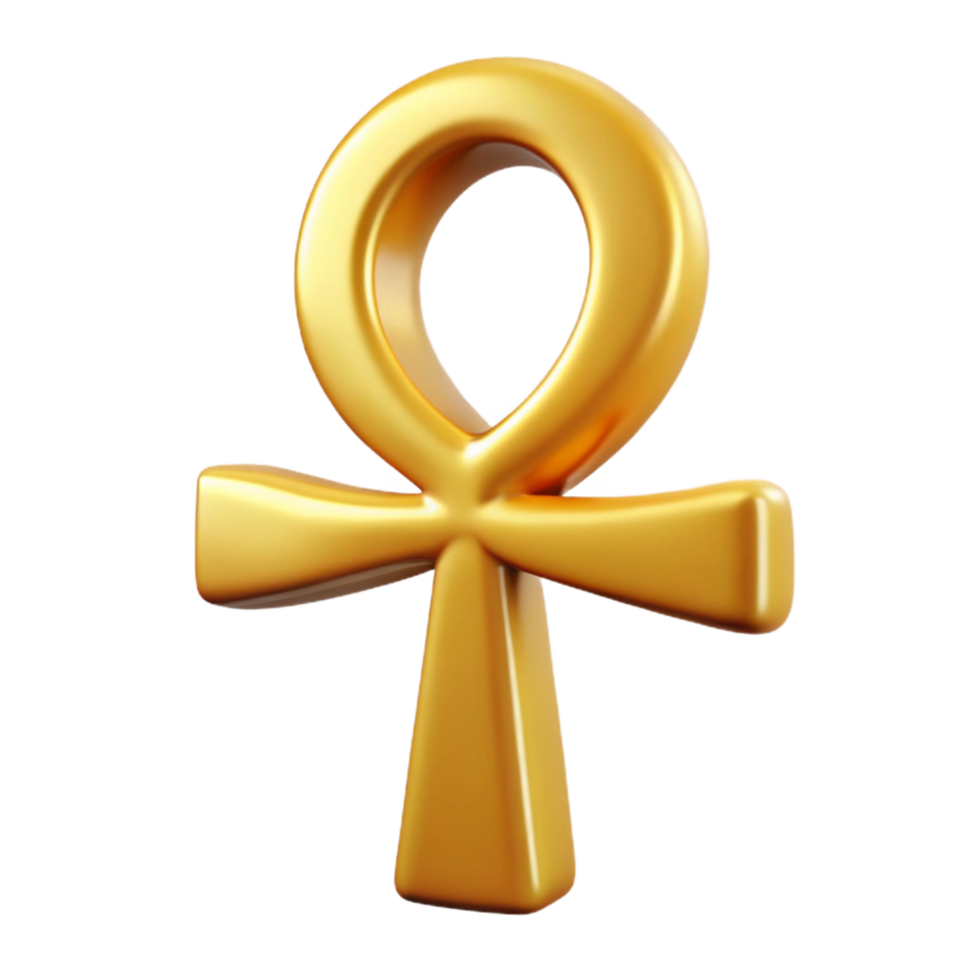signature geometric Ankh, Egyptian symbol of life, NO BACKGROUND with Transparent Background. authentic png