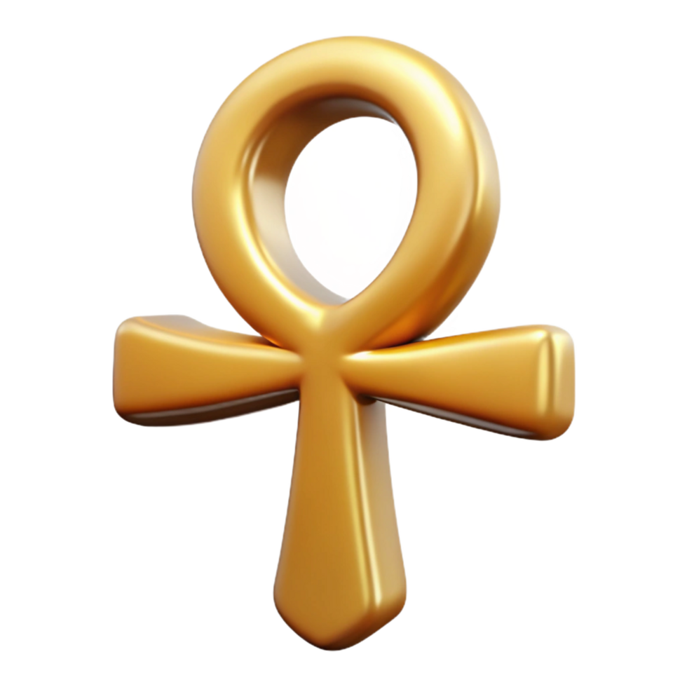 majestic abstract Ankh, Egyptian symbol of life, NO BACKGROUND with Transparent Background. 8K png