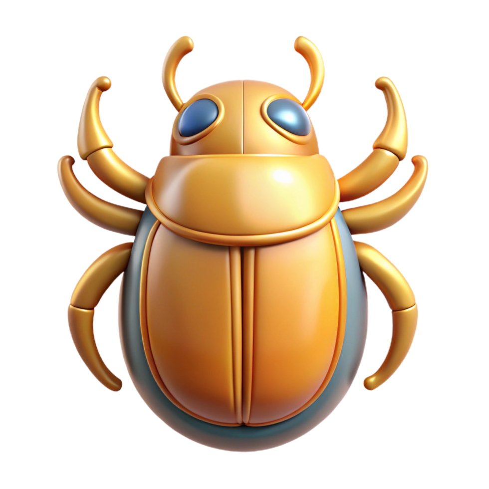 romantic wonderful Scarab beetle, Egyptian amulet, NO BACKGROUND with Transparent Background. museum quality png