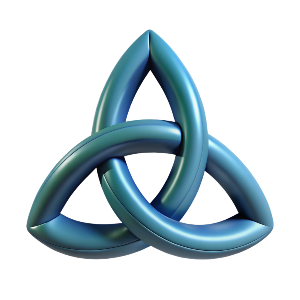 exquisite elegant Triquetra, Celtic symbol, trinity knot, NO BACKGROUND with Transparent Background. precision png