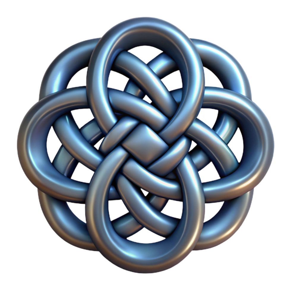 radiant nostalgic retro Celtic knot, intricate design, NO BACKGROUND with Transparent Background. 4K png