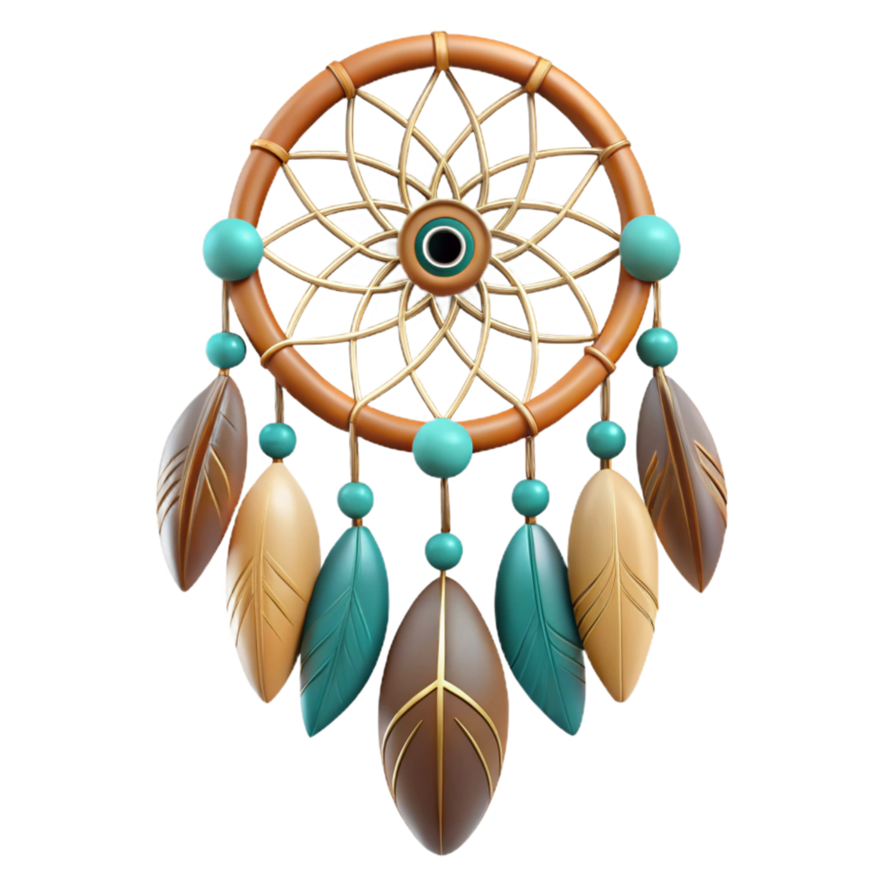 gorgeous distinctive Dreamcatcher, Native American, feathers, NO BACKGROUND with Transparent Background. png