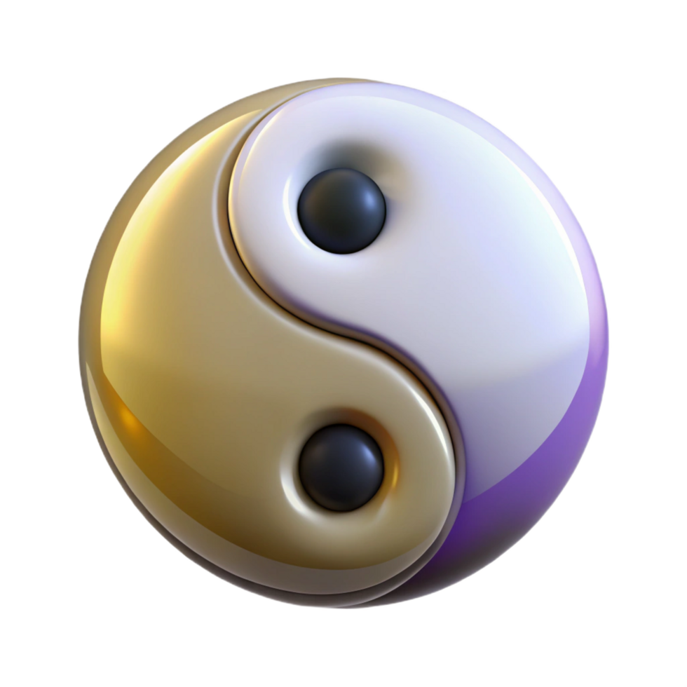 exemplary elegant Yin Yang symbol, Taoism, balance, NO BACKGROUND with Transparent Background. fine detail png